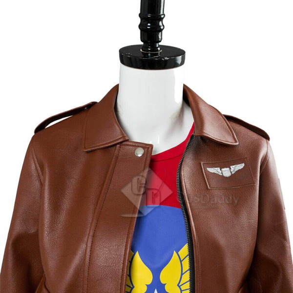 Captain Marvel Carol Danvers U.S.Air Force T Shirt Bomber Jacket Cosplay Costume