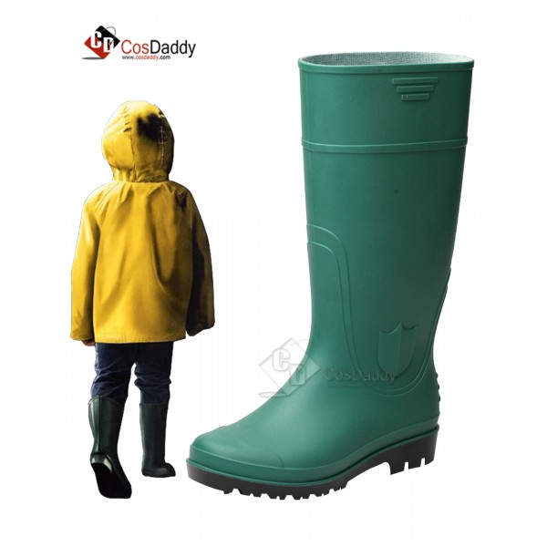 2017 New Stephen King's IT Georgie Denbrough Green Rubber Rainboots Shoes