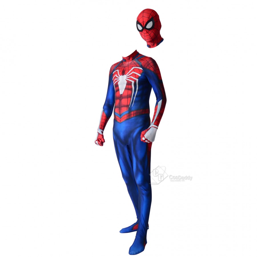 PS4 Spider-Man Cosplay Costume Halloween Spiderman Zentai Suit for Adult Kids 