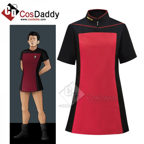 Star Trek The Next Generation Tng Red Skant Uniform Dress Cosplay Costume