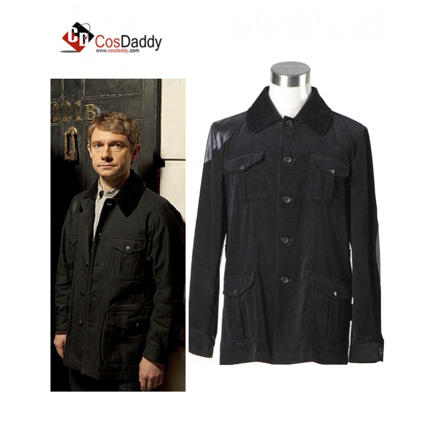Details about   Sherlock Holmes Dr John Watson Black Jacket Costume*