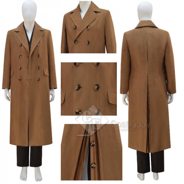 10th Doctor Suede Trench Coat Doctor Who Tenth Doc...