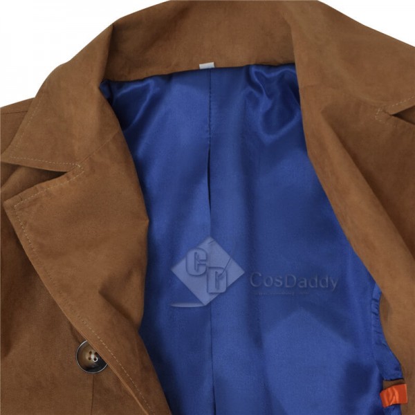 10th Doctor Suede Trench Coat Doctor Who Tenth Doctor Coat CosDaddy