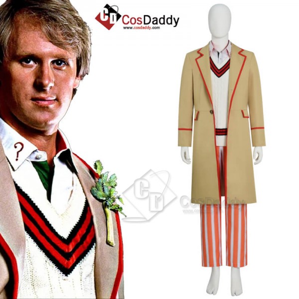 5th Doctor Cosplay Suit Doctor Who Season 21 Fifth Doctor Costume Jumper CosDaddy