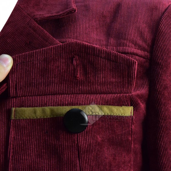 Doctor Who Fourth 4th Doctor Tom Baker Dark Red Corduroy Jacket Coat Cosplay Costume