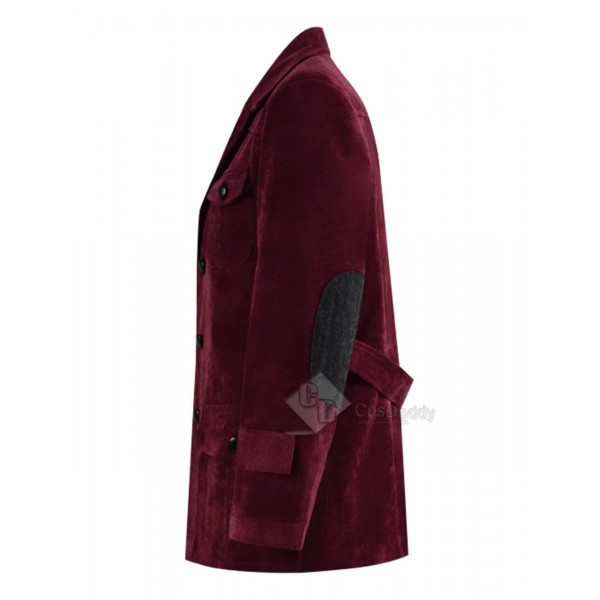 Doctor Who Fourth 4th Doctor Tom Baker Dark Red Corduroy Jacket Coat Cosplay Costume
