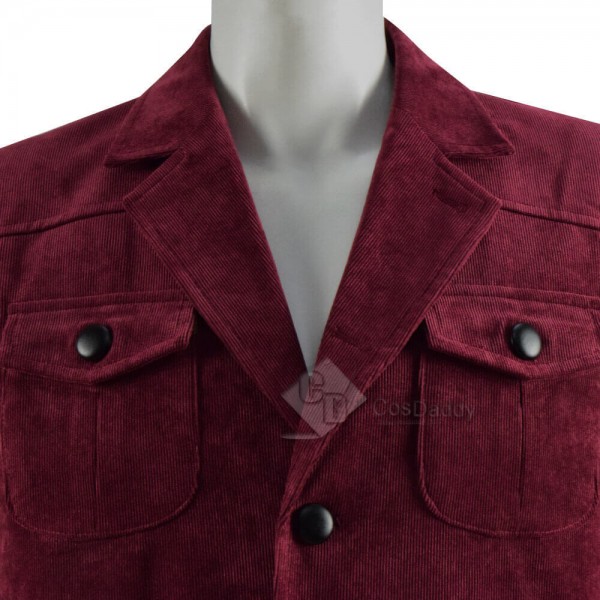 Doctor Who Fourth 4th Doctor Tom Baker Dark Red Corduroy Jacket Coat Cosplay Costume