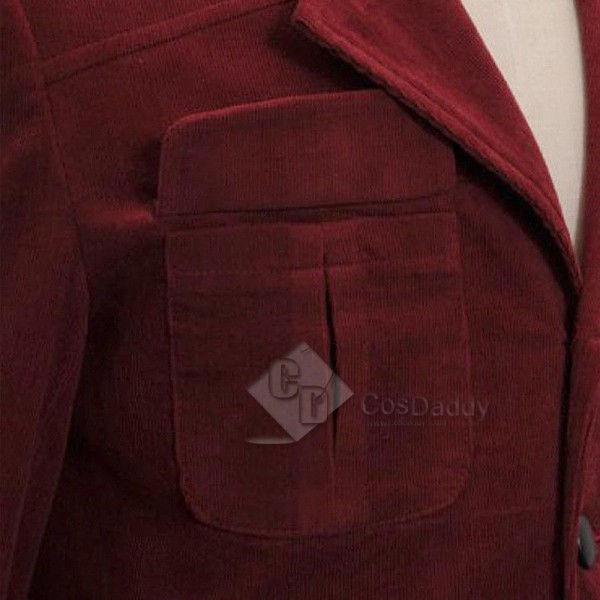 Doctor Who fourth 4th Doctor Dark Red Corduroy Jacket Cosplay Costume