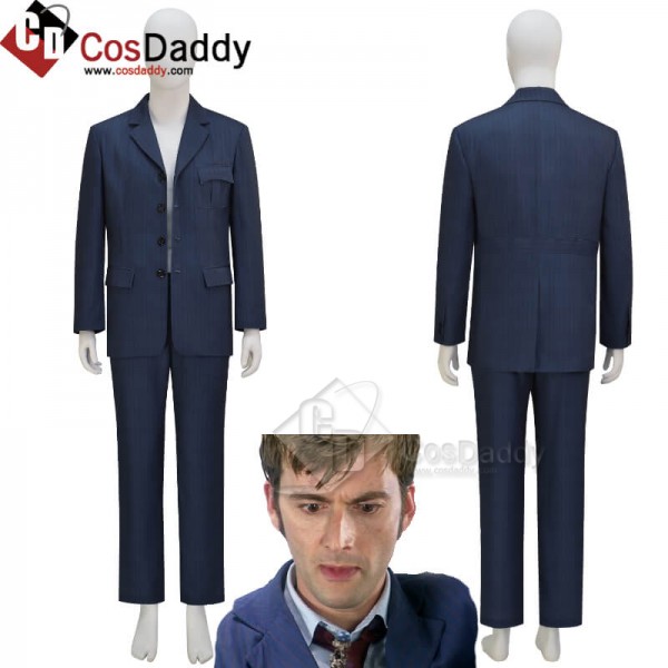 10th Doctor Blue Suit Doctor Who Tenth Doctor Cosplay Costume Suit Updated Version