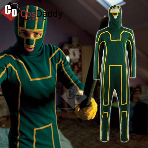 Kick Ass Costume Dave Lizewski Green Jumpsuit Male...