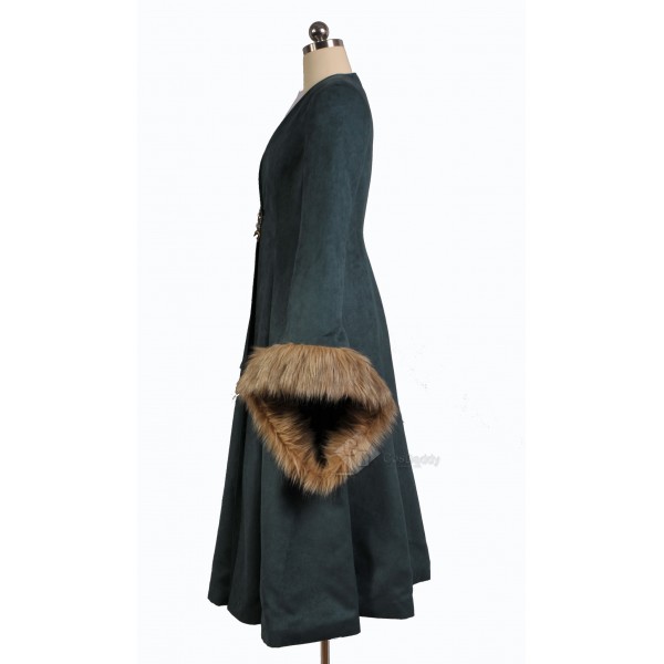 Game of Thrones Catelyn Stark Cosplay Rusty Green Long Dress Costume