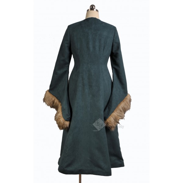 Game of Thrones Catelyn Stark Cosplay Rusty Green Long Dress Costume