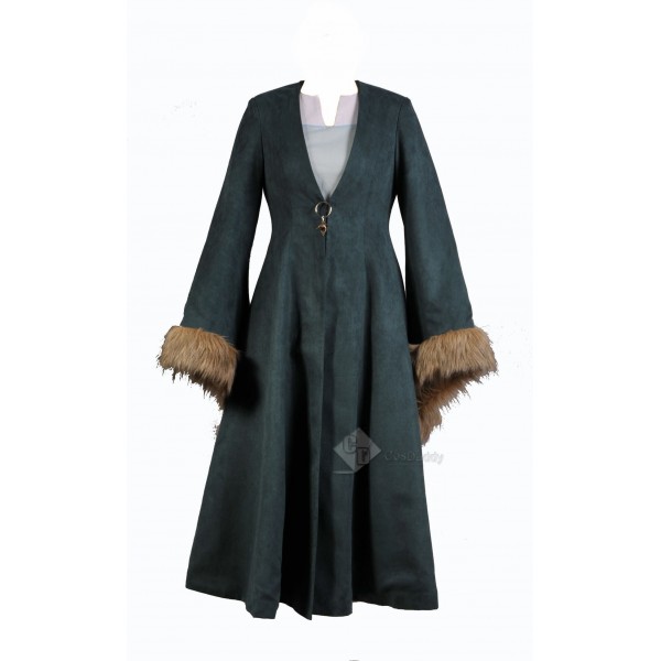 Game of Thrones Catelyn Stark Cosplay Rusty Green Long Dress Costume