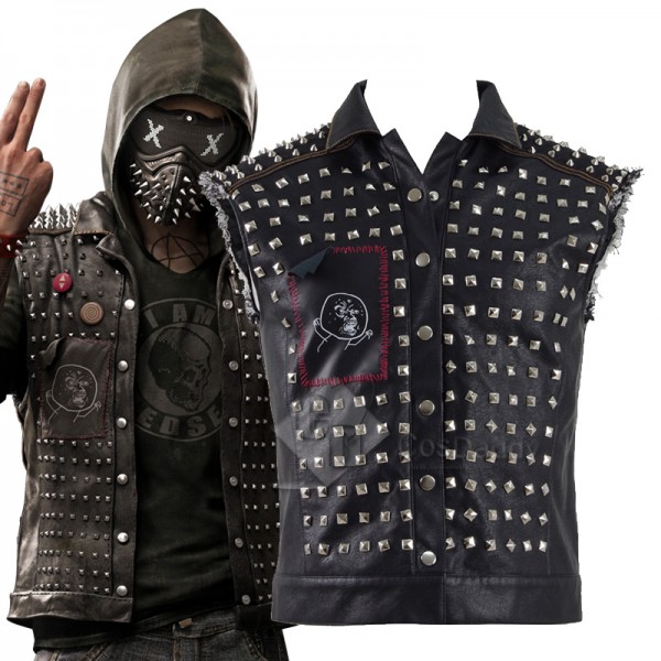 CosDaddy Watch Dogs 2 Dedsec Aiden Pearce Wrench Rivet leather Jacket Cosplay