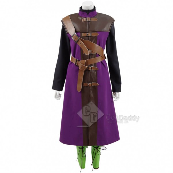 Dragon Quest Warrior Battle suit Costume Purple Uniform Cosplay Costume
