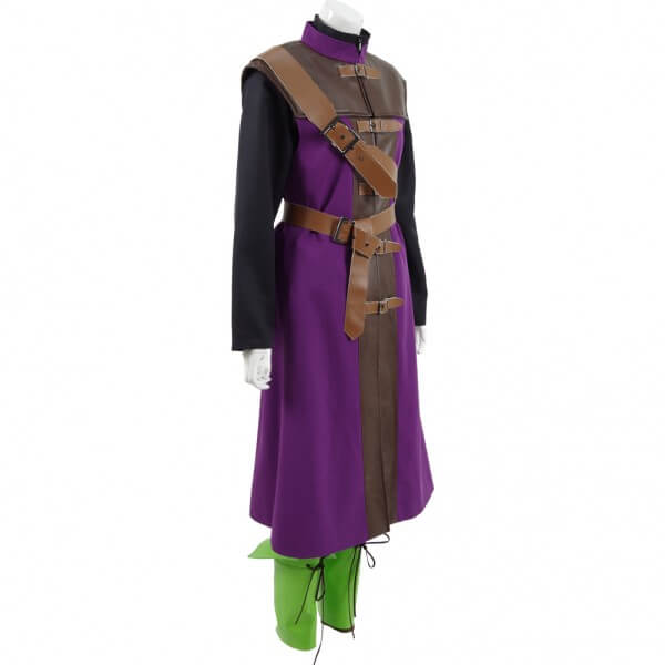 Dragon Quest Warrior Battle suit Costume Purple Uniform Cosplay Costume