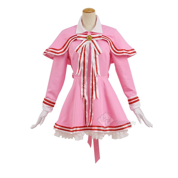 Cosdaddy Card Captor KINOMOTO SAKURA Cosplay Pink Costume Dress