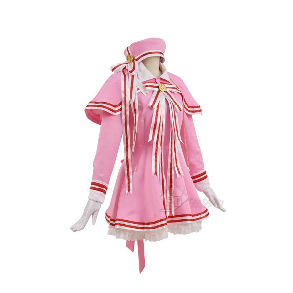 Cosdaddy Card Captor KINOMOTO SAKURA Cosplay Pink Costume Dress