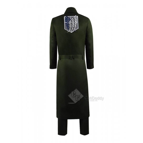 Attack On Titan Long Green Military Uniform Jacket Male Female Cosplay Costume