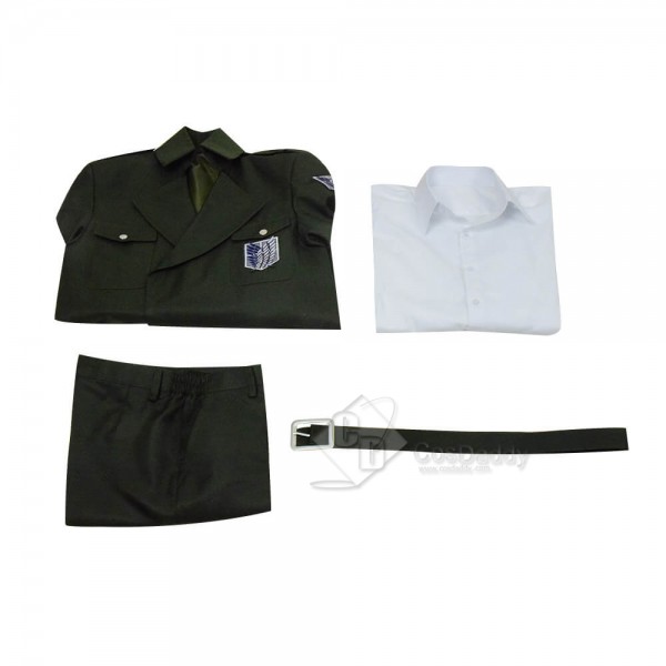 Attack On Titan Long Green Military Uniform Jacket Male Female Cosplay Costume