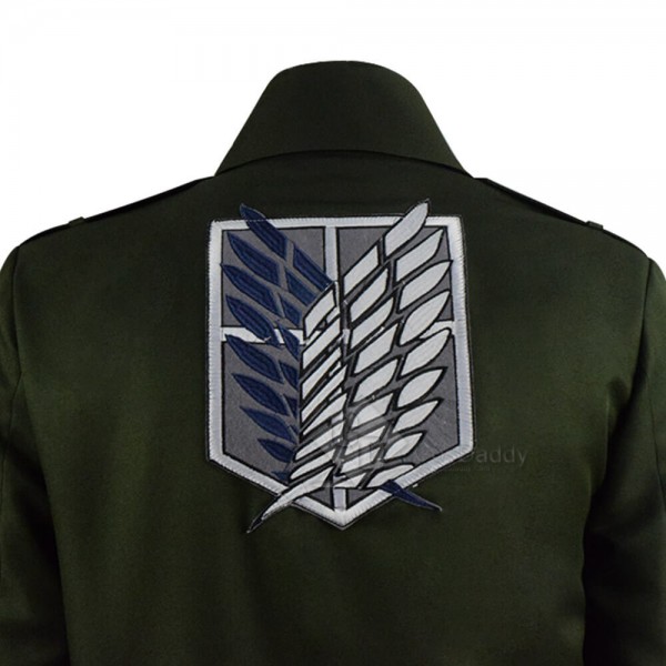 Attack On Titan Long Green Military Uniform Jacket Male Female Cosplay Costume