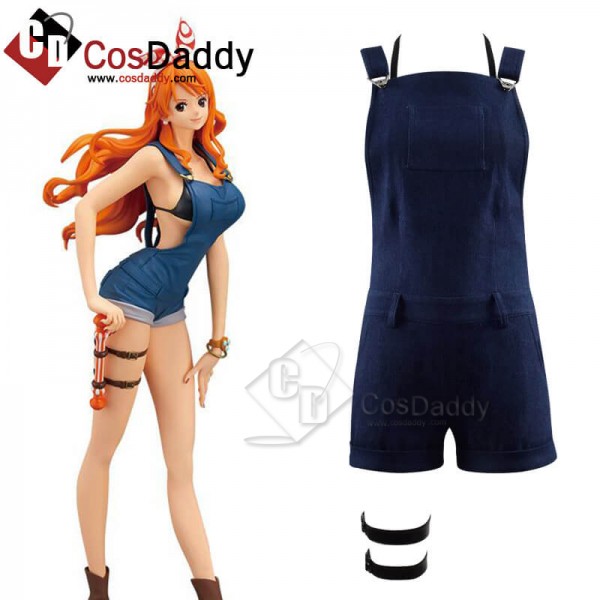 CosDaddy One Piece: Stampede Nami Bib Pants Cosplay Costume New Edition