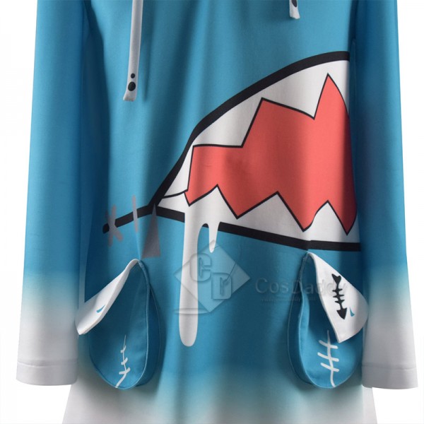 Hololive Vtuber Gawr Gura Cosplay Costume Cute Blue Shark Coat Hoodie Jacket 