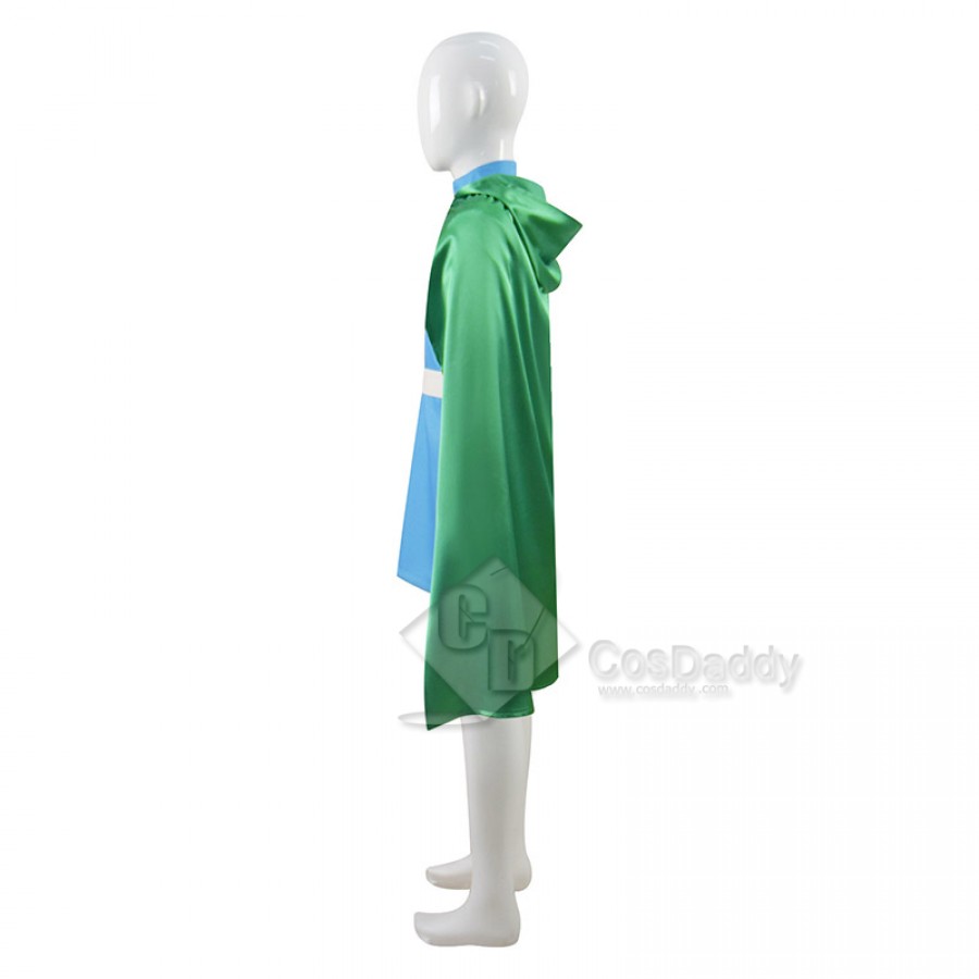 5Pcs Ranking of Kings Cosplay Costume, Bojji Children Cosplay Full Set Tops  + Cloak + Belt + Crown + White Tights 