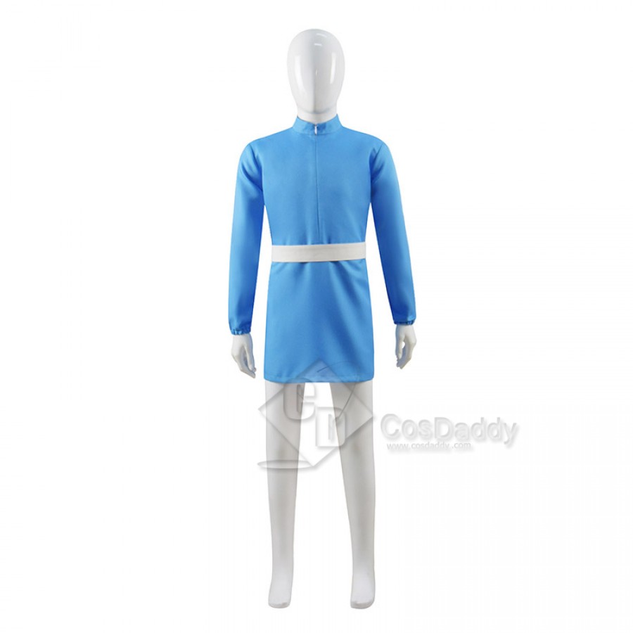 5Pcs Ranking of Kings Cosplay Costume, Bojji Children Cosplay Full Set Tops  + Cloak + Belt + Crown + White Tights 