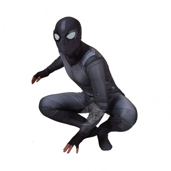 Spider-Man: Far From Home Zentai Jumpsuit Bodysuit Black Battle Suit Costume 2019