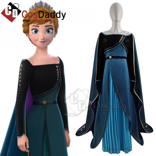 Disney Frozen 2 Anna Queen Dress Cosplay Costume f...