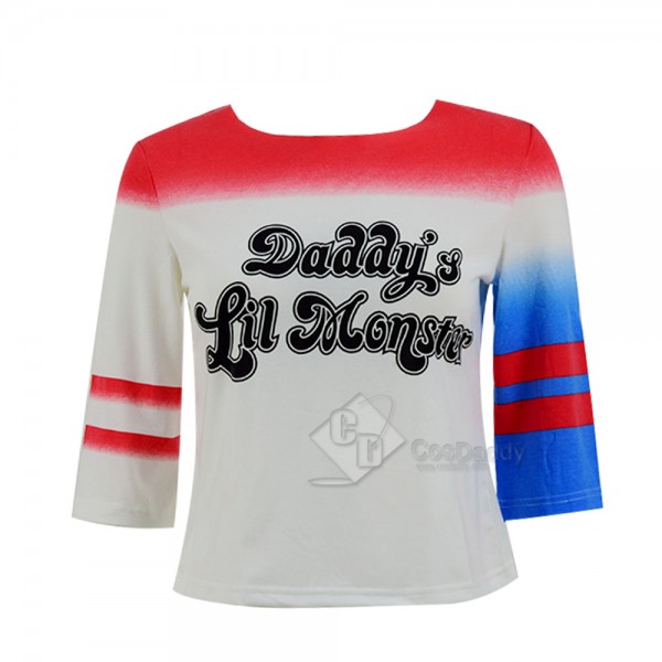 Suicide Squad Cosplay Harley Quinn T Shirt Cosplay Costume 