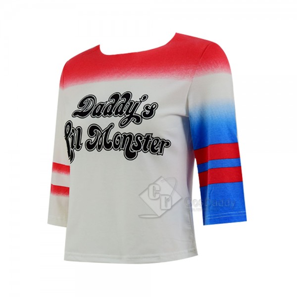 Suicide Squad Cosplay Harley Quinn T Shirt Cosplay Costume 