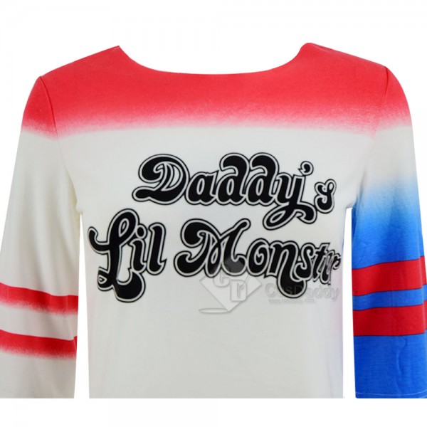 Suicide Squad Cosplay Harley Quinn T Shirt Cosplay Costume 