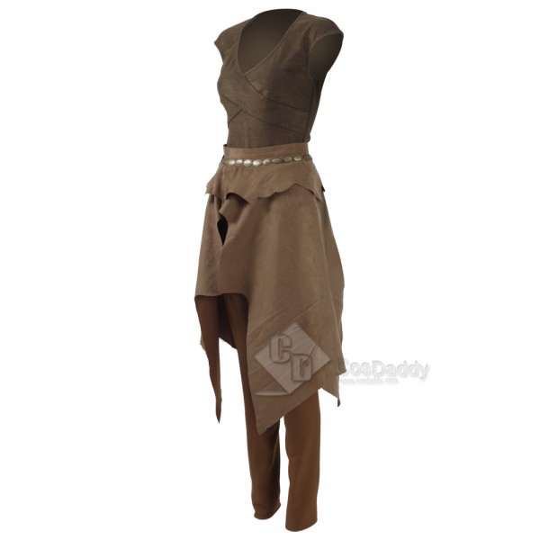 Game of Thrones Queen Daenerys Targaryen Cosplay Daily Brown Dress +Trouser+Jacket  Costume