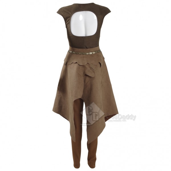 Game of Thrones Queen Daenerys Targaryen Cosplay Daily Brown Dress +Trouser+Jacket  Costume
