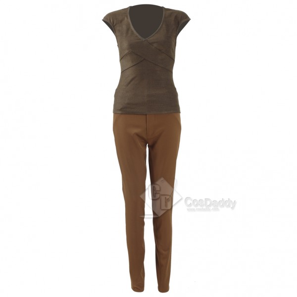 Game of Thrones Queen Daenerys Targaryen Cosplay Daily Brown Dress +Trouser+Jacket  Costume