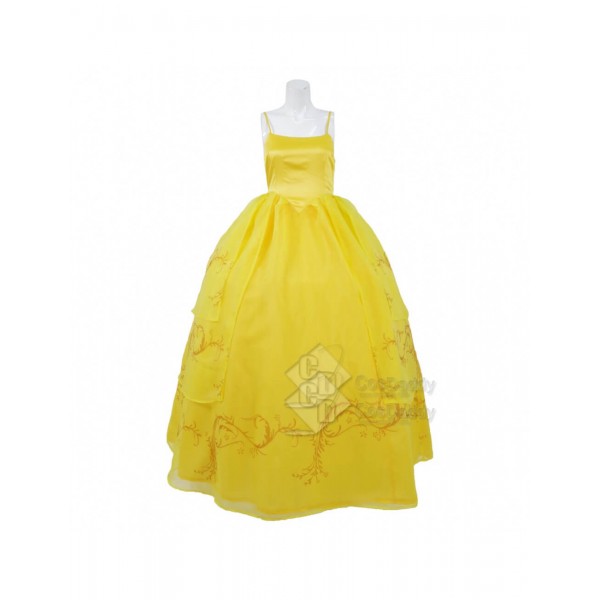Cosdaddy Beauty and the Beast Movie Princess Belle Yellow Dress Cosplay Costume