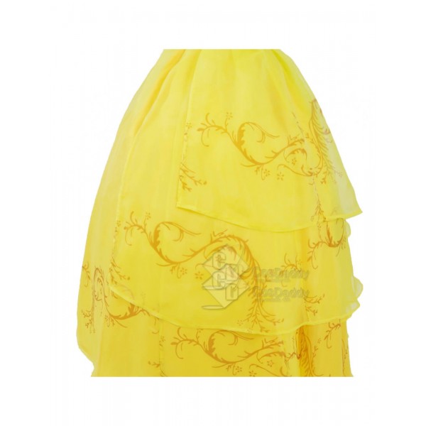 Cosdaddy Beauty and the Beast Movie Princess Belle Yellow Dress Cosplay Costume