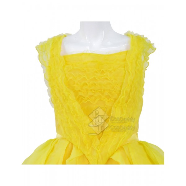 Cosdaddy Beauty and the Beast Movie Princess Belle Yellow Dress Cosplay Costume