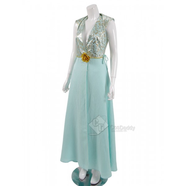 Game of Thrones Queen Margaery Tyrell Cosplay Blue Woman Dress Rose Queen Suit Costume