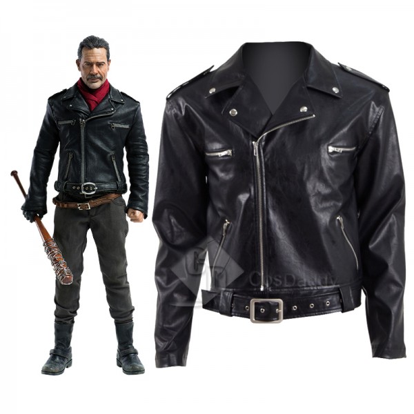 The Walking Dead Season 8 Negan Leather Jacket Cos...