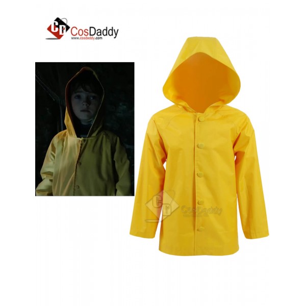 2017 New Stephen King's It Georgie Denbrough Yellow Raincoat Jacket  Cosplay Costume