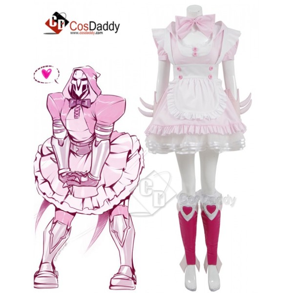 Cosdaddy Overwatch Reaper Gabriel Reyes Pink Knight Dress Cosplay Costume