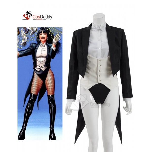 DC Superhero Magic Zatanna Sexy Suit Cosplay Costu...