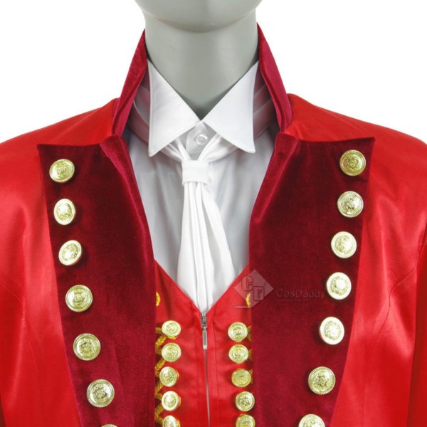 Cosdaddy The Greatest Showman P.T.Barnum Cosplay Costume red performance uniform