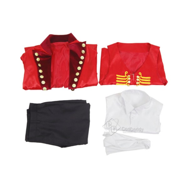 Cosdaddy The Greatest Showman P.T.Barnum Cosplay Costume red performance uniform