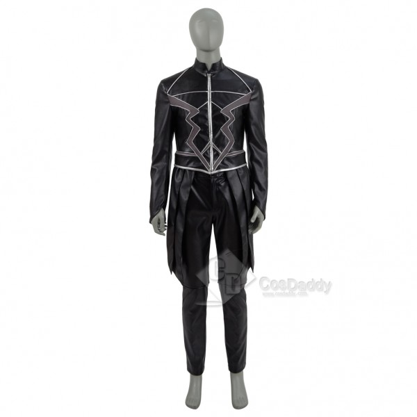 Inhumains Noir Boulon Super hero Blackagar Boltagon Cosplay Costume Halloween