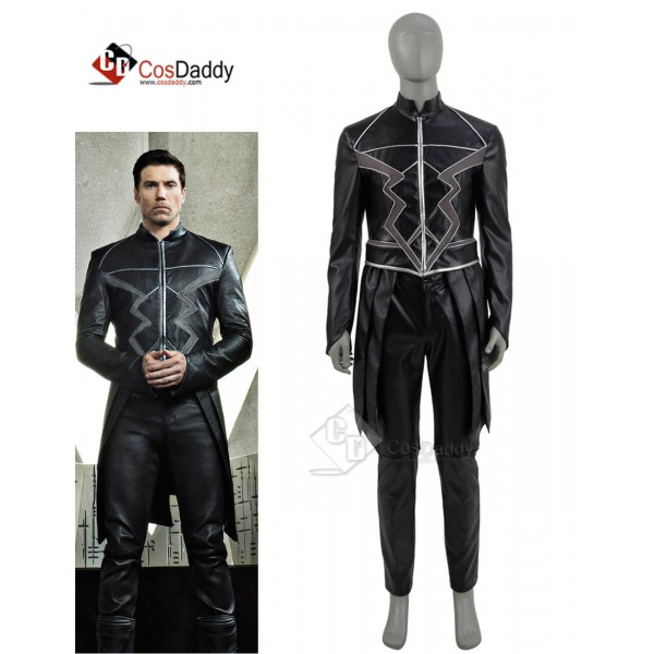 Inhumains Noir Boulon Super hero Blackagar Boltagon Cosplay Costume Halloween