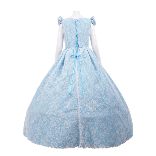 Cosdaddy Once Upon a Time Cinderella Cosplay Blue Flower Long Dress Costume